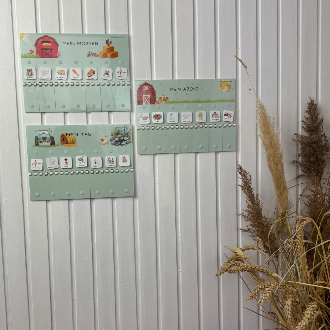 Routineplaner Set Bauernhoffreude laminiert