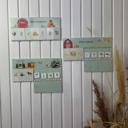 Routineplaner Set Bauernhoffreude laminiert