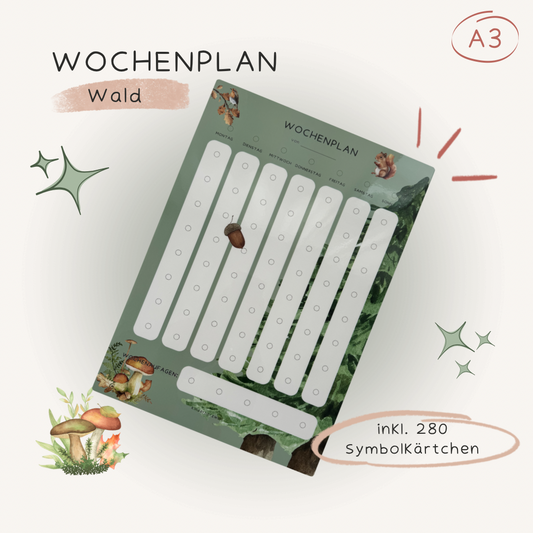Wochenplan A3 Wald laminiert