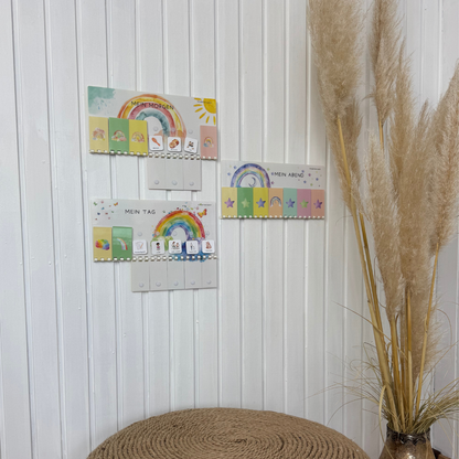 Routineplaner Set Regenbogen laminiert