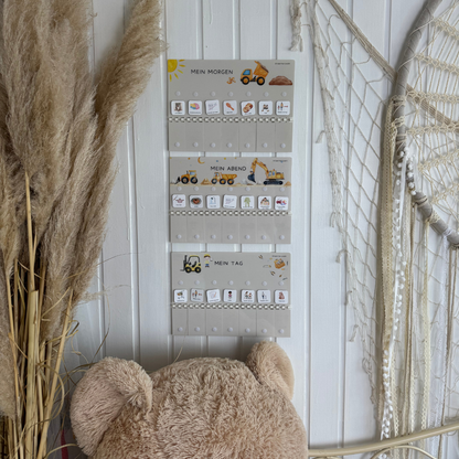 Routineplaner Set Baustelle laminiert