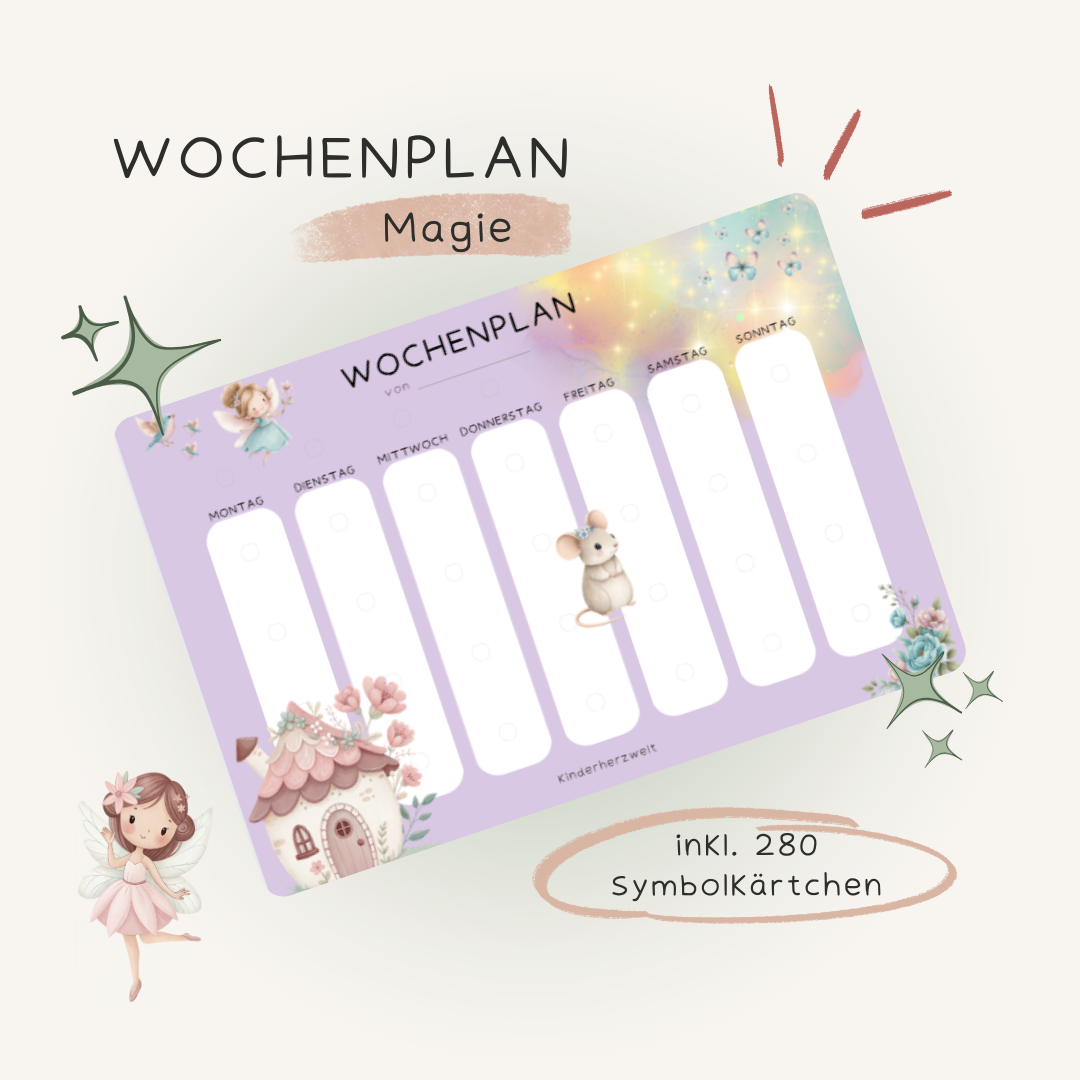 Wochenplan Magie laminiert