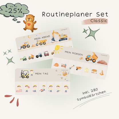 Routineplaner Set Baustelle laminiert