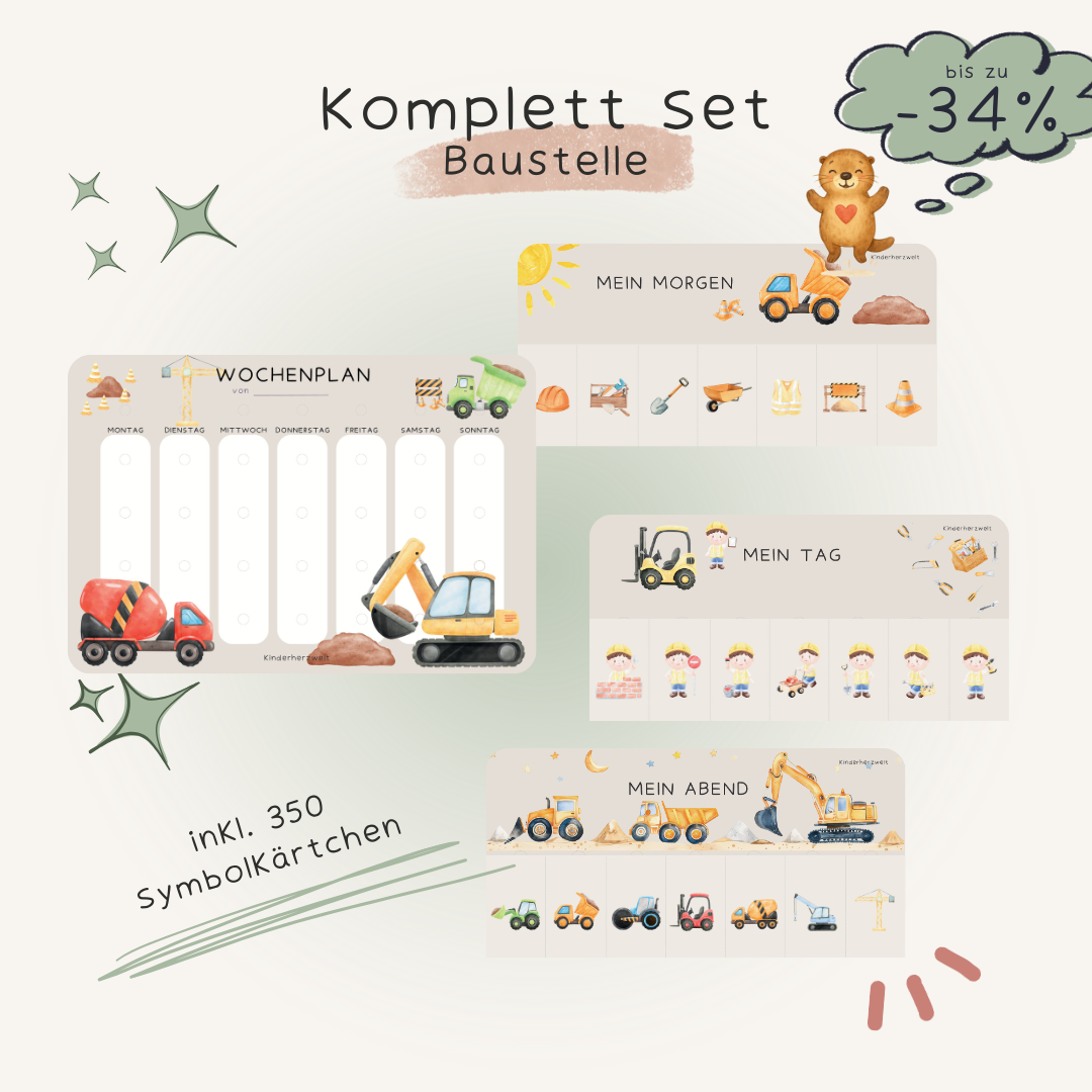 Komplett-Set Baustelle laminiert