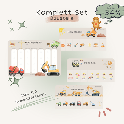 Komplett-Set Baustelle laminiert