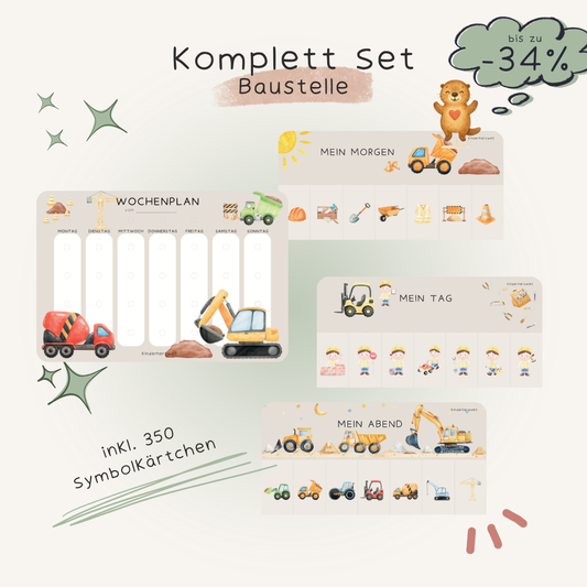 Komplett-Set Baustelle laminiert