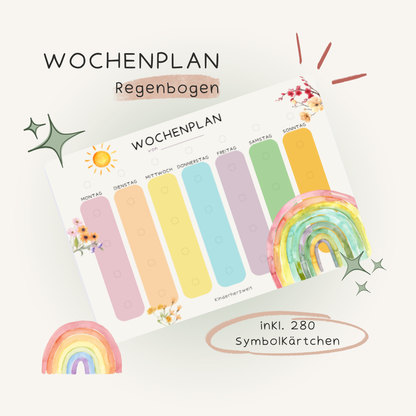Wochenplan Regenbogen laminiert