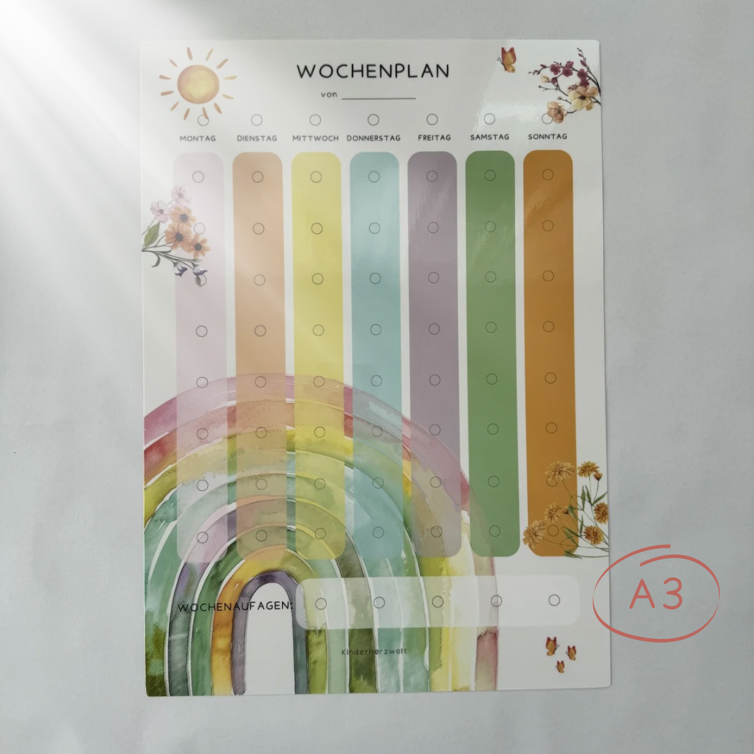 Wochenplan A3 Regenbogen laminiert