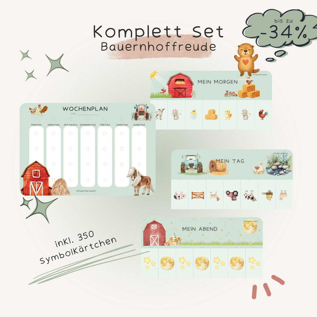 Komplett-Set Bauernhoffreude laminiert