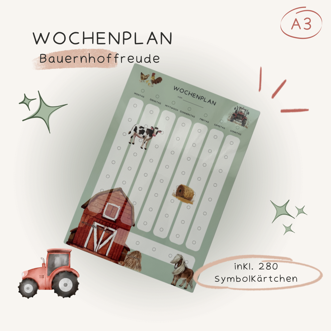 Wochenplan A3 Bauernhoffreude laminiert