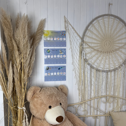 Komplett-Set Weltraumhelden laminiert