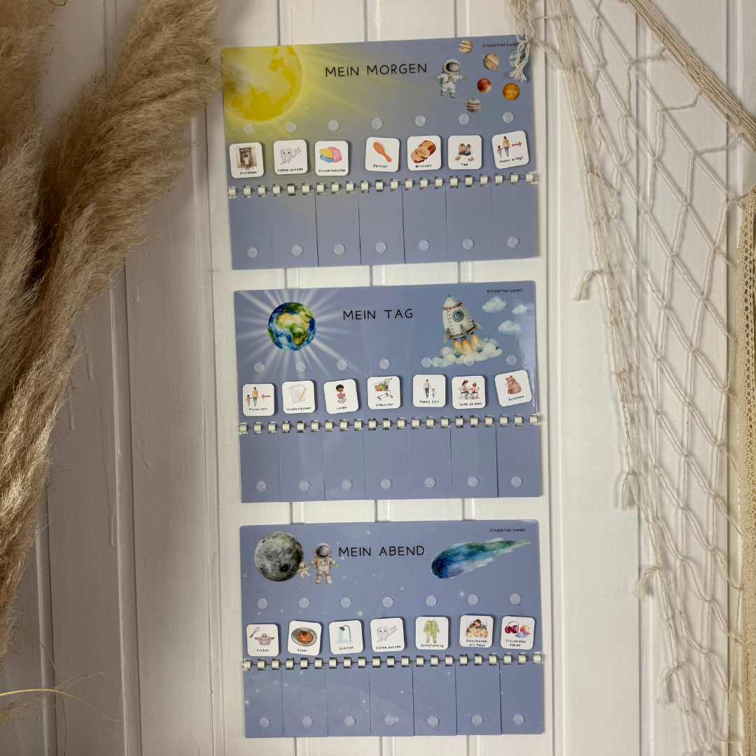 Komplett-Set Weltraumhelden laminiert